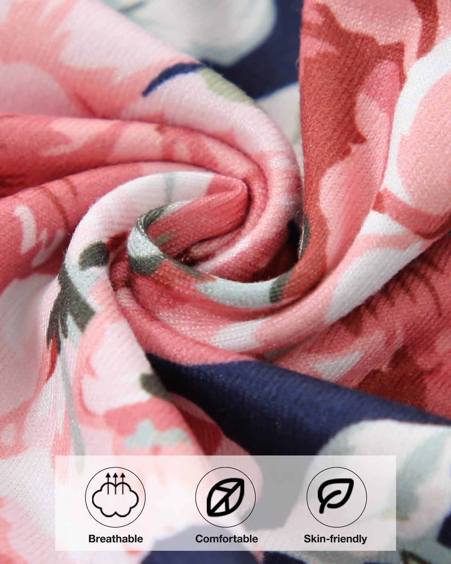 Caretoo Girls Clothes Outfits, Cute Baby Girl Floral Long Sleeve Pant Set Flower Ruffle Top Dark Blue