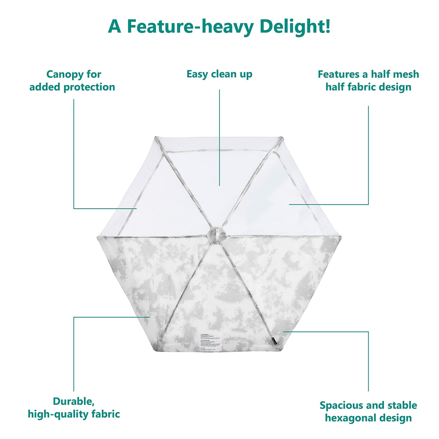 Dream On Me Onyx Playpen Canopy, Storm Grey