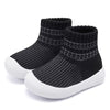 Baby Shoes Girls Boys Baby Sock Shoes With Grip Infant First Walking Sneaker Toddler Slipper Non Slip 12-15 Months Black