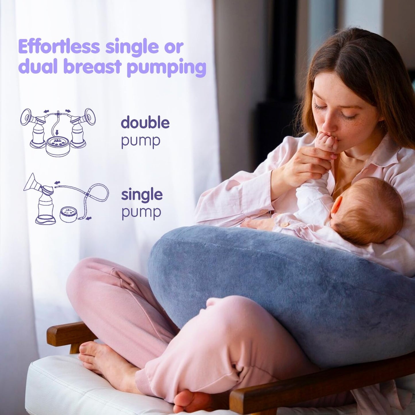 Smart Mommy Electric Breast Pump, High-Definition Lcd- Portable Breast Pump, Backflow Design, 2 Modes Pumps And 9 Levels- Extrac