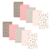 Hudson Baby Unisex Baby Cotton Flannel Burp Cloths, Neutral Pink Floral 10 Pack, One Size
