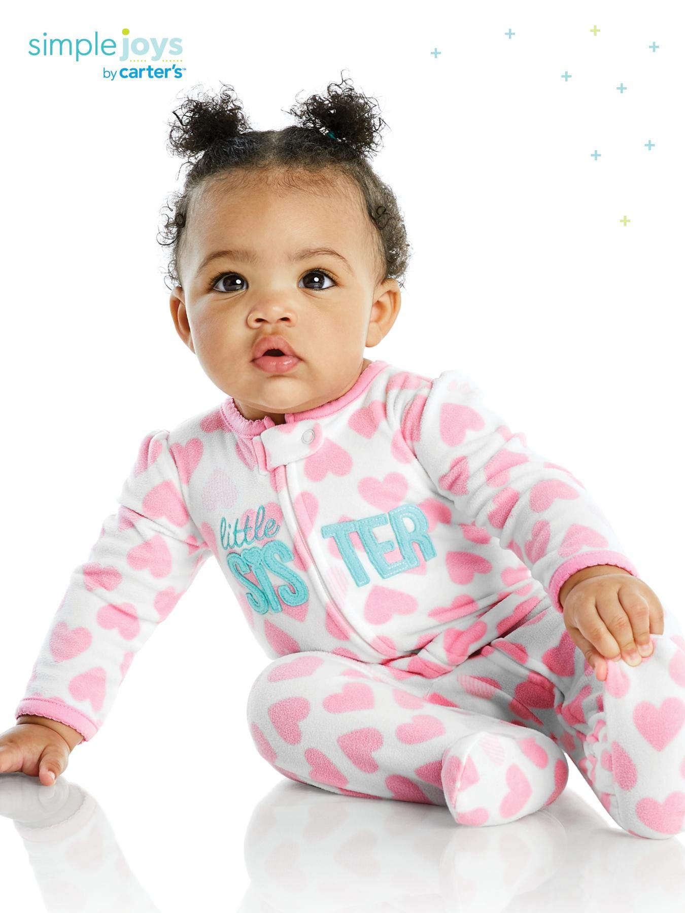 Simple Joys by Carters Baby Girls 2-Pack 2-way Zip Fleece Footed Sleep and Play