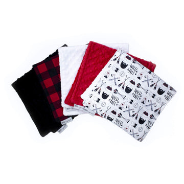Wild + Free Baby Boy Burp Cloth Set Of 5, Meg Original, Buffalo Plaid Woodland 104