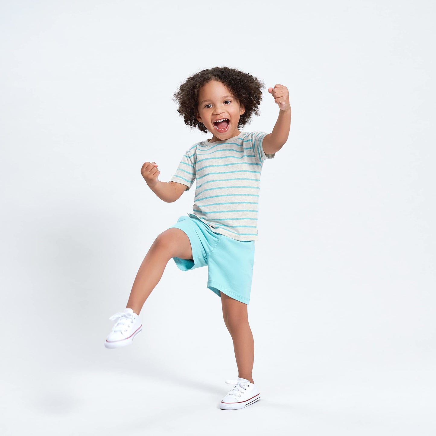 Gerber Baby Boy'S Toddler 3-Pack Pull-On Knit Shorts, Blue & Gray, 4T