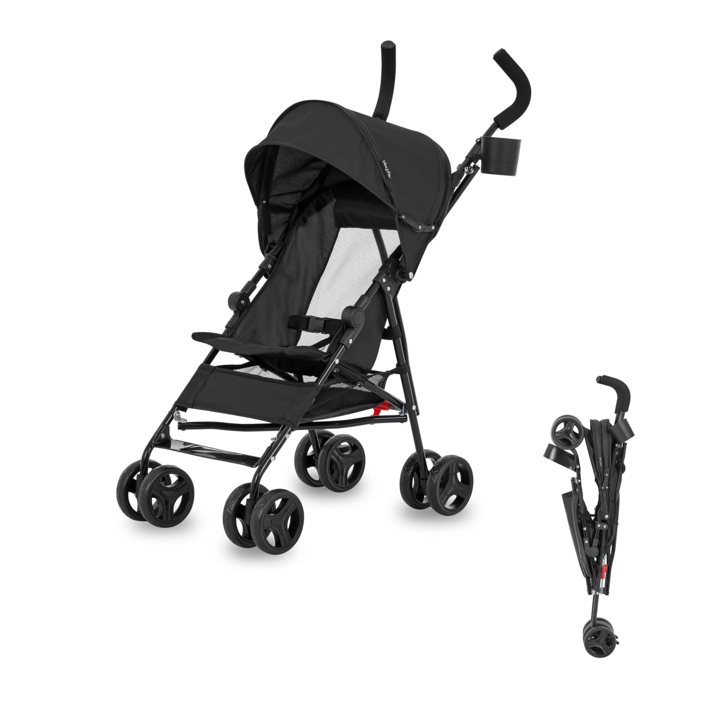 Dream On Me Rover Convenience Baby Stroller in Black, Lightweight & Compact Umbrella Stroller, Easy one-Hand fold Travel Strolle
