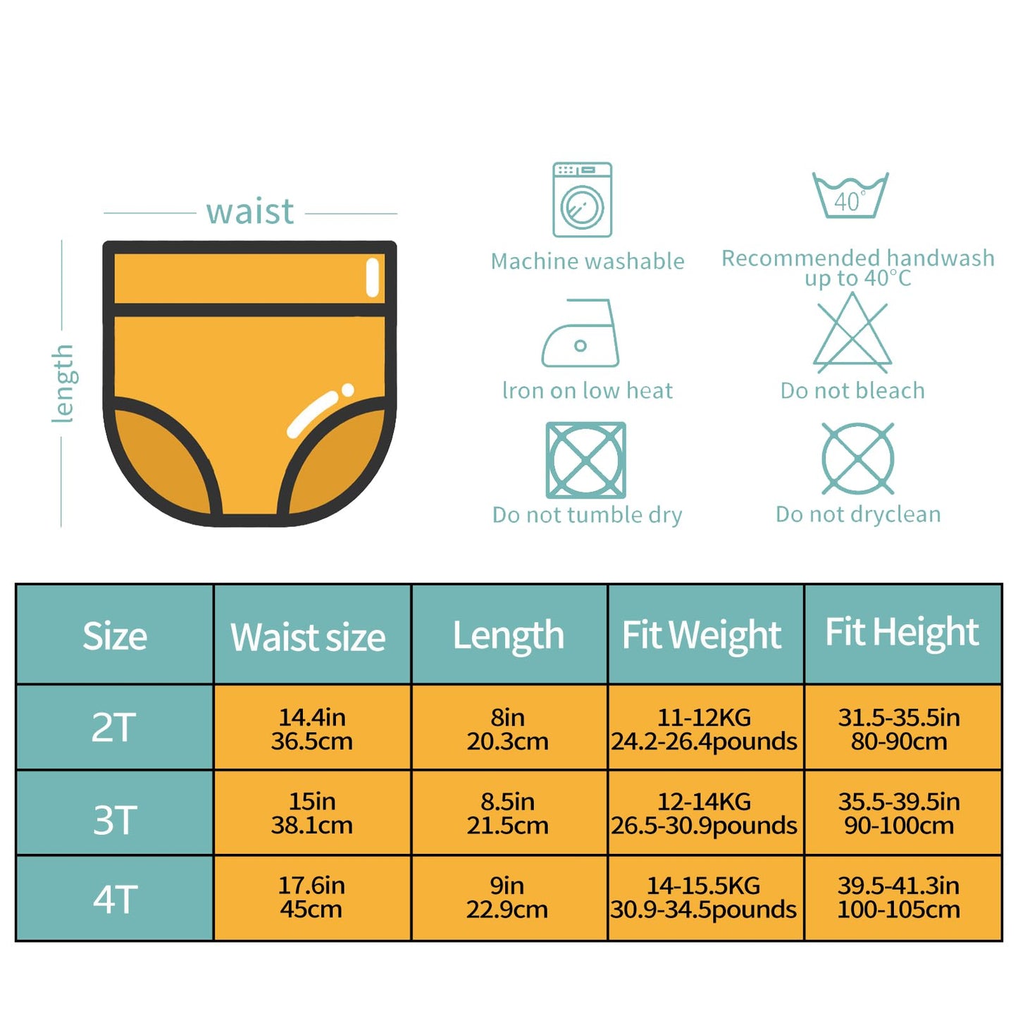 Alvababy Toddler Potty Training Panties 6 Pack Cotton Absorbent Toilet Training Pants Boys And Girls 2T-3T 6Xc06A-3Tj