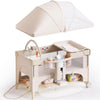 kingobabys 4 in 1 Baby Bassinet,Pack and Play,Bedside Crib Sleeper,Baby Bassinets Bedside Sleeper with Diaper Changer, Mosquito