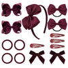 Deeka Hair Accessories, 15 Pieces Uniform Hair Bows, Hair Clips, Headband, Hair Ties Set For Little School Girls - Black