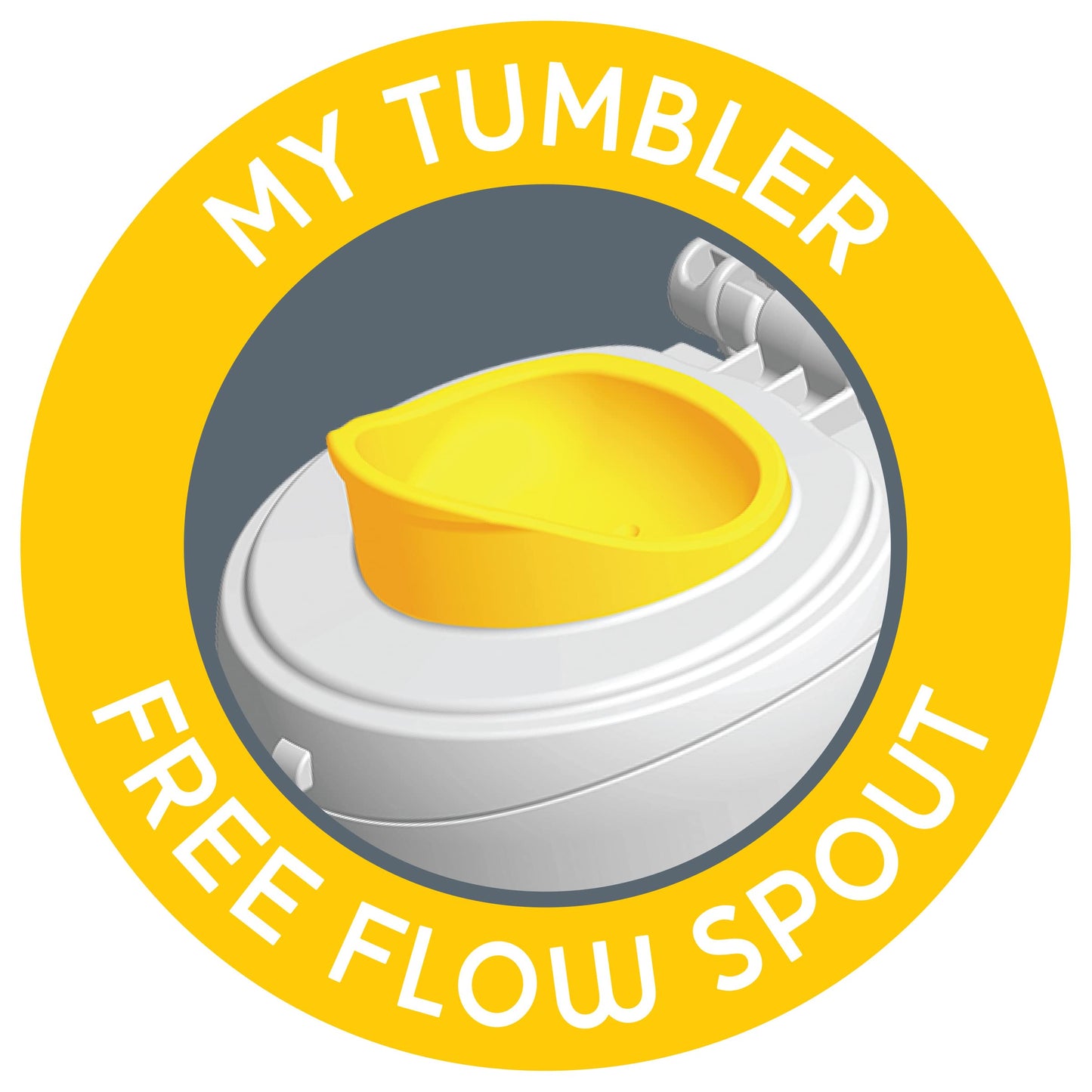 Chicco My Tumbler Open Rim Water Bottle With Free-Flow Spout 12Oz.| Spill Proof When Lid Is Closed | Flip-Up Carry Handle | Top-