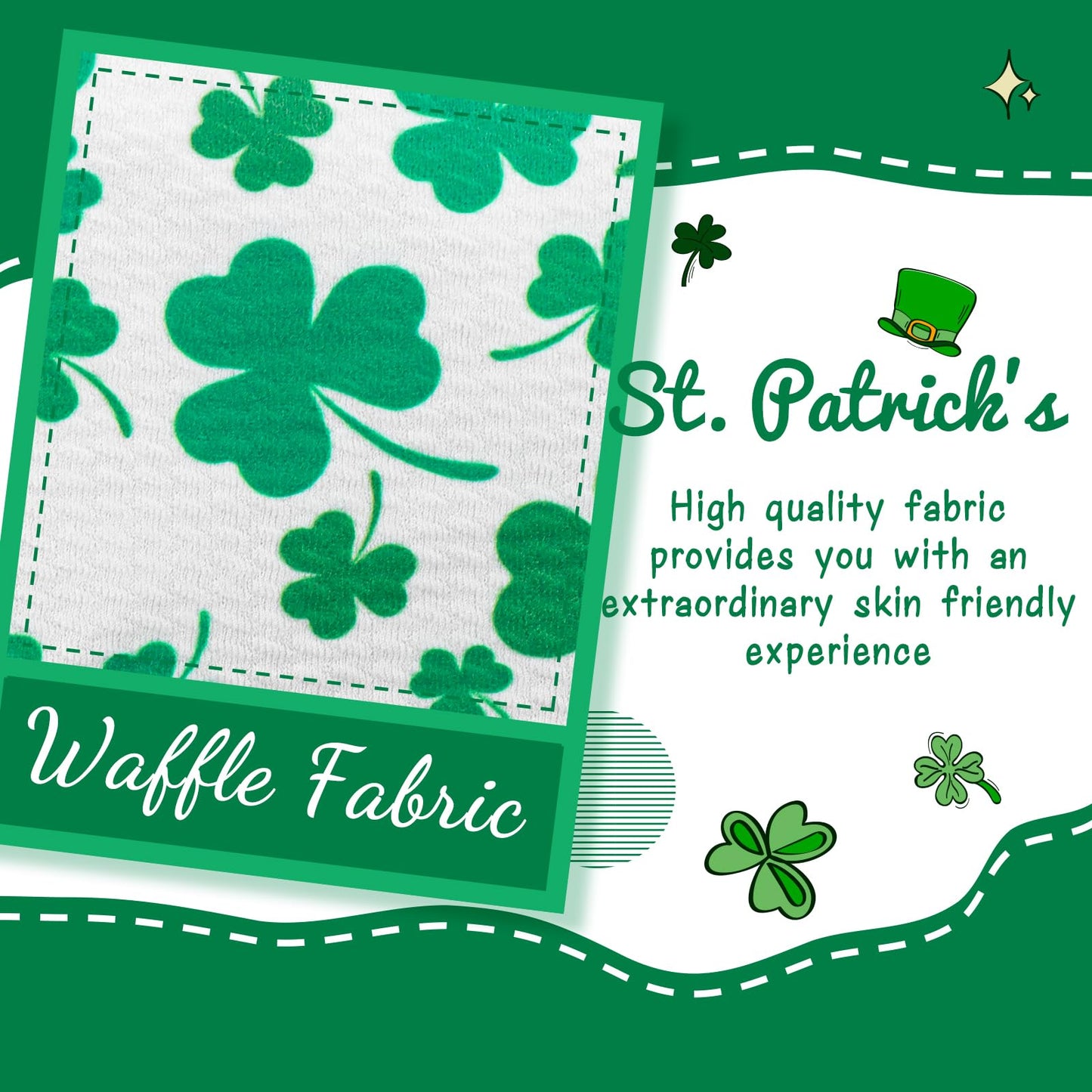 Yanjie St. Patrick'S Day Baby Girl Clover Headbands Shamrock Printed Baby Girl Bow Green Infant Headband St.Patrick Wide Hairban