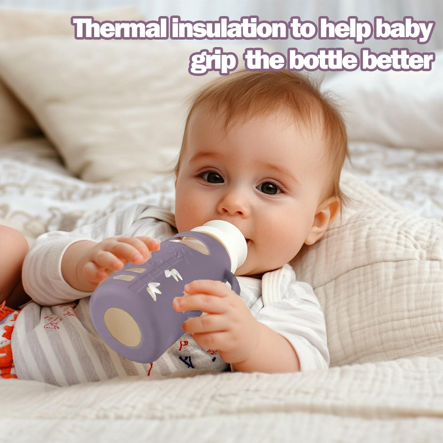 Busoha 3 Pack Silicone Sleeves For Dr. Brown'S Glass Baby Bottles - Drop Protection Baby Bottle Sleeves,Compatible With Dr. Brow