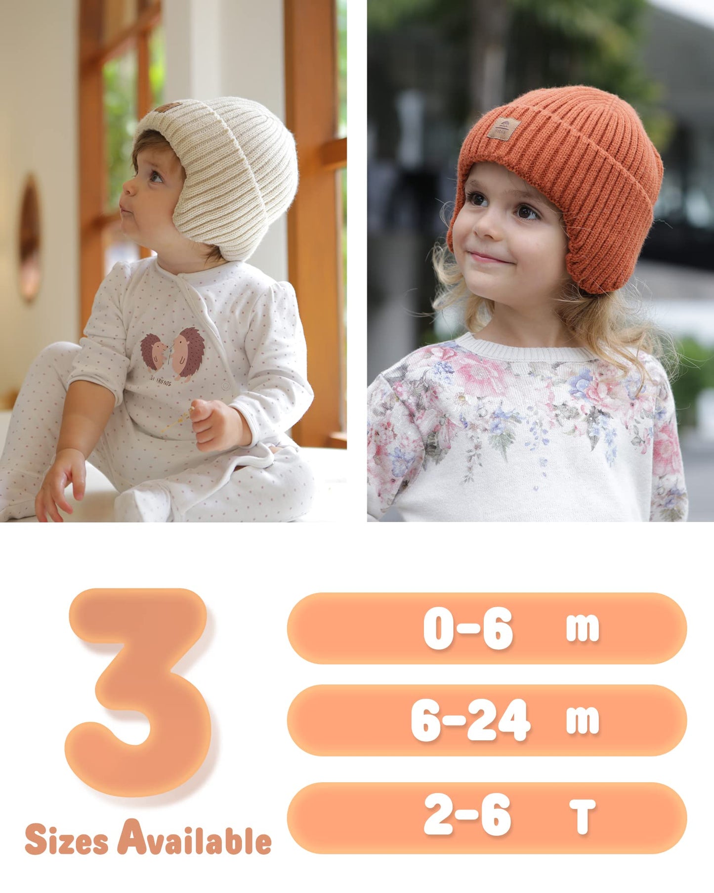 Baby Beanie Fleece Lined Toddler Winter Hat With Ear Flaps Little Girls Boys Warm Hats Cute Beanies For Kids Navy