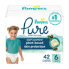 Pampers Baby Diapers - Pure Protection - Size 6, 42 Count, For Up To 100% Leakproof, Premium Plant-Based Skin Protection