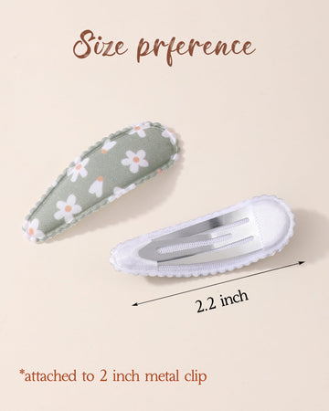 Doboi 40Pcs Toddler Hair Clips Baby Girl Hair Bows Clips Floral Print Non Slip Wrapped Snap Heart Shaped Hairpins Flower Clips F