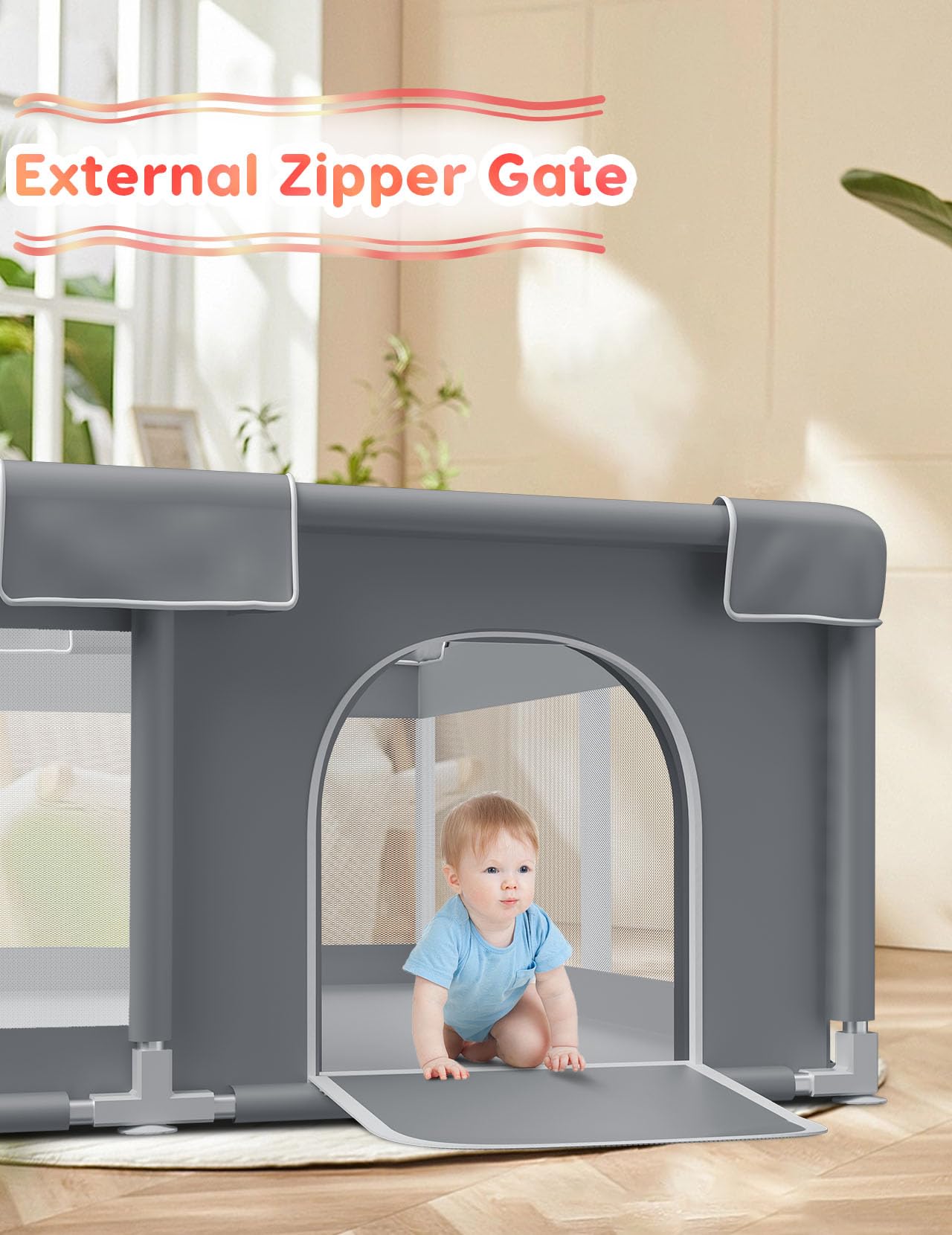 Baby Playpen Baby Play Pen For Babies And Toddlers Safe Anti-Fall Baby Play Yards Indoor & Outdoor Sturdy Safety Baby Activity C