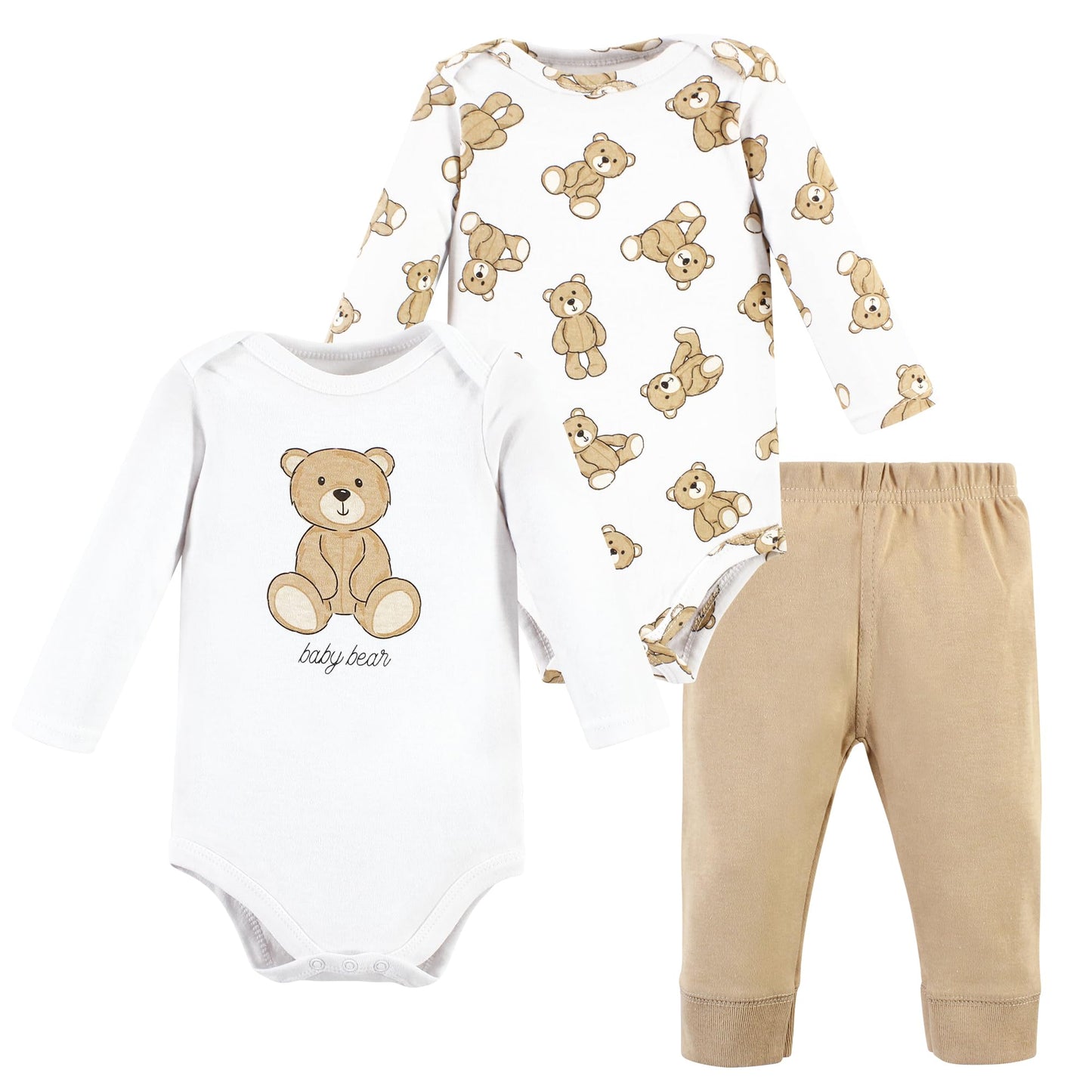 Hudson Baby Unisex Baby Long-Sleeve Bodysuits and Pants, Teddy Bears, 9-12 Months