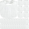 Reginary 30 Pack White Muslin Baby Bibs Bulk Adjustable 6 Layers Baby Bandana Drool Bibs For Baby Boys Girls Newborn Cotton Bibs