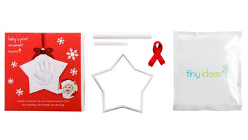 Tiny Ideas Baby'S Hand Or Footprint Keepsake Ornament, No Bake Easy To Make Diy Craft Kit, Star