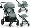 INFANS 2 in 1 Baby Stroller, High Landscape Infant Stroller & Reversible Bassinet Pram, Foldable Pushchair with Adjustable Canop
