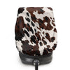 NDISTIN Brown Cow Print Baby Car Seat Sunshade Cover Easy Install Infant Auto Seats Heat Protector Blocks Out Heat and Sun Baby