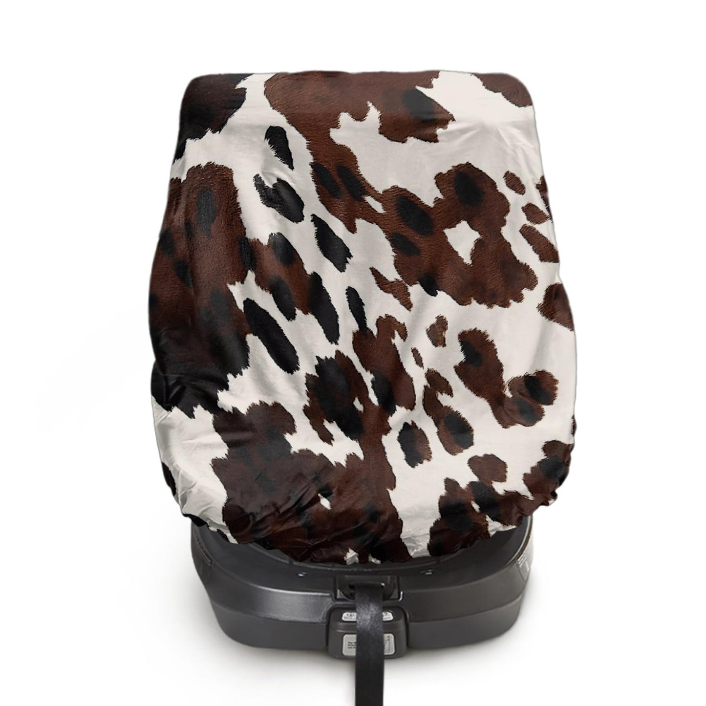 NDISTIN Brown Cow Print Baby Car Seat Sunshade Cover Easy Install Infant Auto Seats Heat Protector Blocks Out Heat and Sun Baby