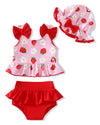 Baby Swimsuit Girl 6-9 9-12 Months Baby Bathing Suit Girl Two Piece Red Strawberry Bikini Summer Beach Swimwear Infant Tankini H