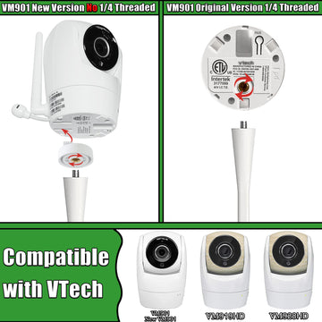 Upgraded Safer Baby Monitor Mount For Vtech Baby Monitor, Flexible Twist Mount For Vtech New Vm901, Vm928Hd And Vm919Hd