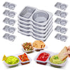15 Sets Double Compartment Snack Containers, Reusable Or Disposable Condiment With Lids For Sauces, , Ideal For On The Go Snack