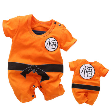 Yfybaby Baby Boys' 2 Pack Short Sleeve Romper Toddler Cartoon Onesie Outfits Orange/Blue