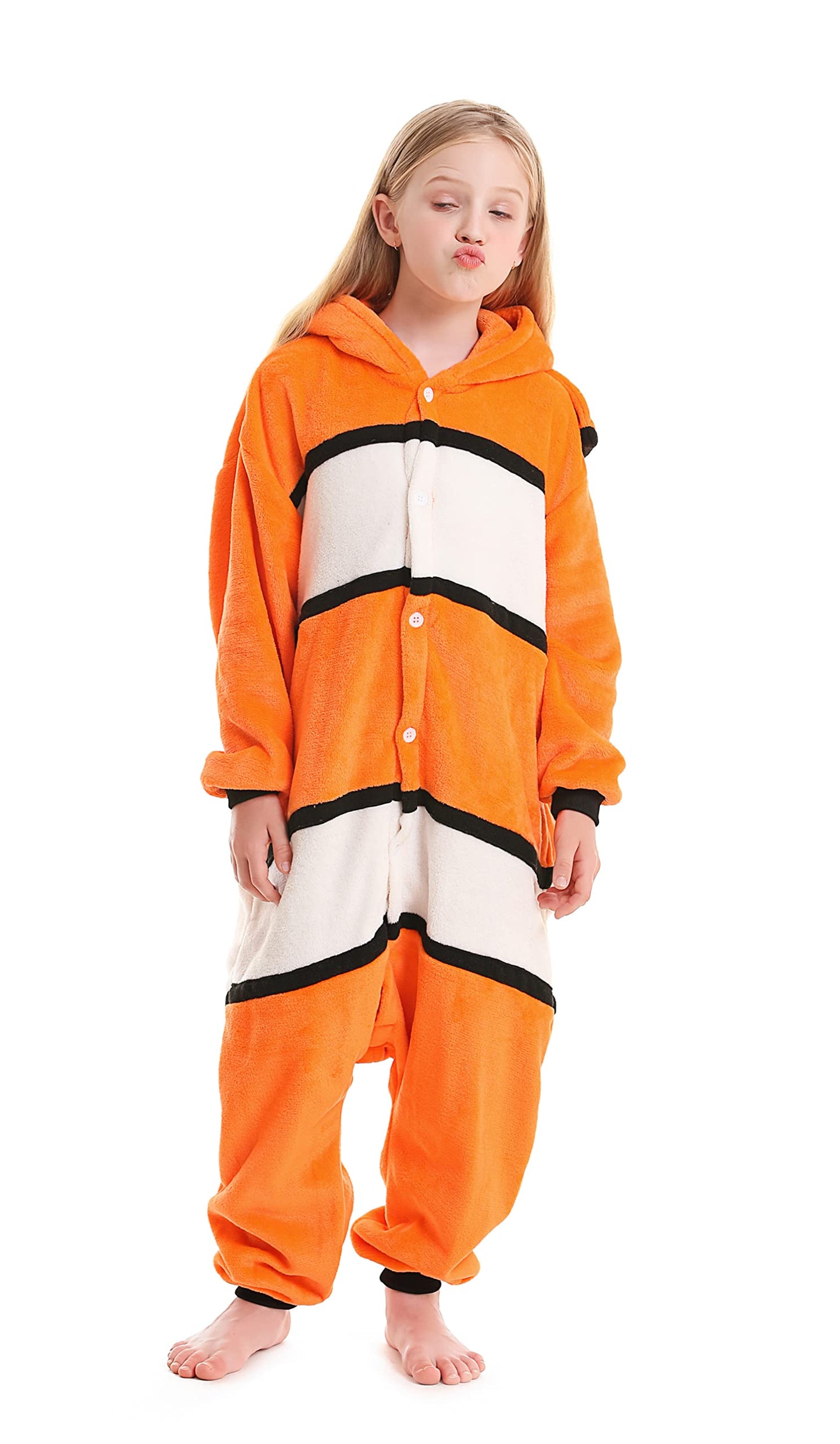 Atoz Onesie For Kids, Animal Pajamas Halloween Cosplay Costume For Girls Boys, Fish 10-11Y