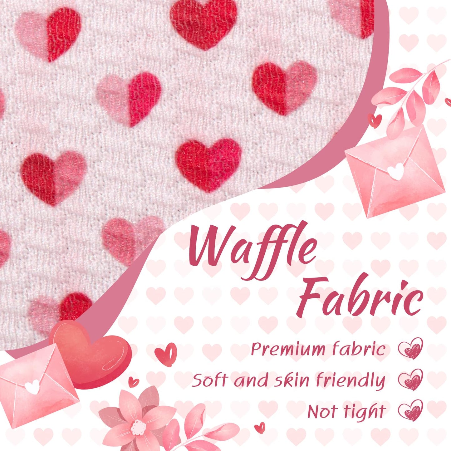 Valentine Headband For Girls Waffle Tied Bow Hairband Baby Heart Headband Organizer Pink Hair Bow Valentines Day Accessories Gif