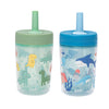 Zak Designs Capri Toddler Tumblers For Travel or At Home, 9oz 2-Pack Double Wall Plastic Sippy Cups With Leak-Proof Design is Pe