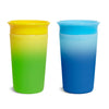 Munchkin Miracle 360 Sippy Cup For Toddlers, Color Changes With Cold Drinks, 9 Ounce, 2 Pack, Blue/Yellow