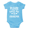 Cbtwear Please Pass Me To Grandma Baby Bodysuit Funny Infant Outfit Cute Newborn Clothes Unisex Romper (Newborn, Light Blue)