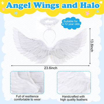 Coume Valentines Day Kids Angel Cupid Costume Set, Cupid Bow And Arrow Feather Wings Headwear Arrows Bow Valentine Heart Rimless