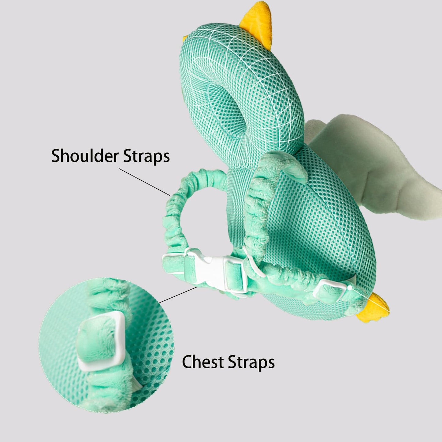 Baby Walker Head Protector Toddler Adjustable Baby Head Protection Backpack Wear Safety Pad (Tiger)