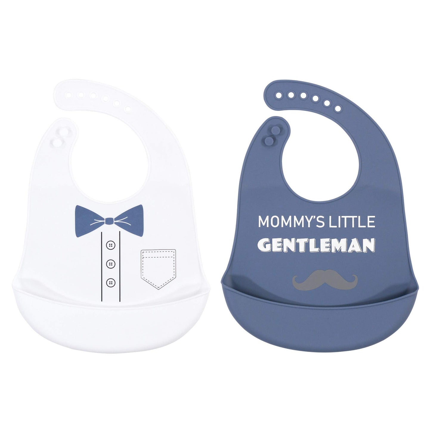 Hudson Baby Unisex Baby Silicone Bibs, Mommys Little Gentleman, One Size
