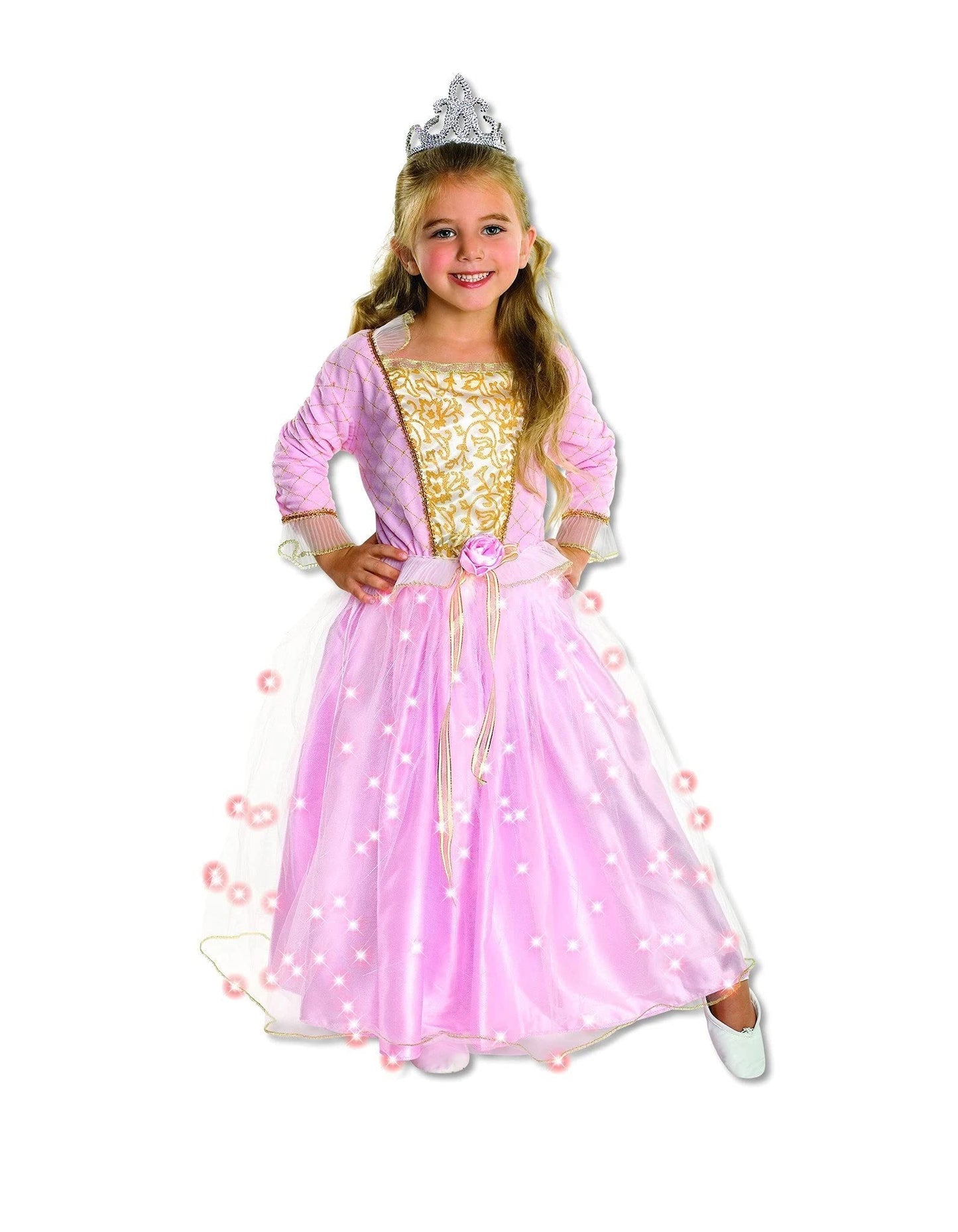 Rubies Childs Rose Princess Costume with Fiber Optic Light Twinkle Skirt, Small