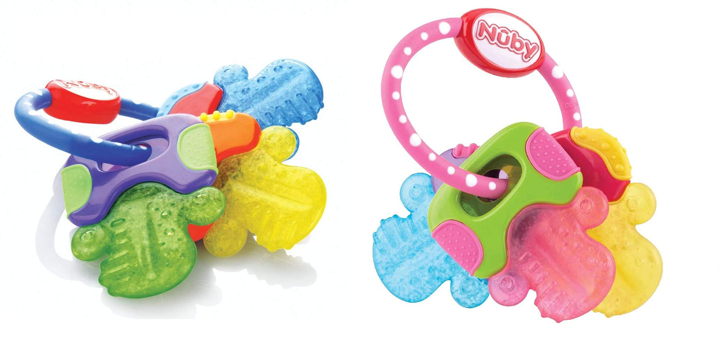 Nuby Ice Gel Teether Keys Blue and Pink