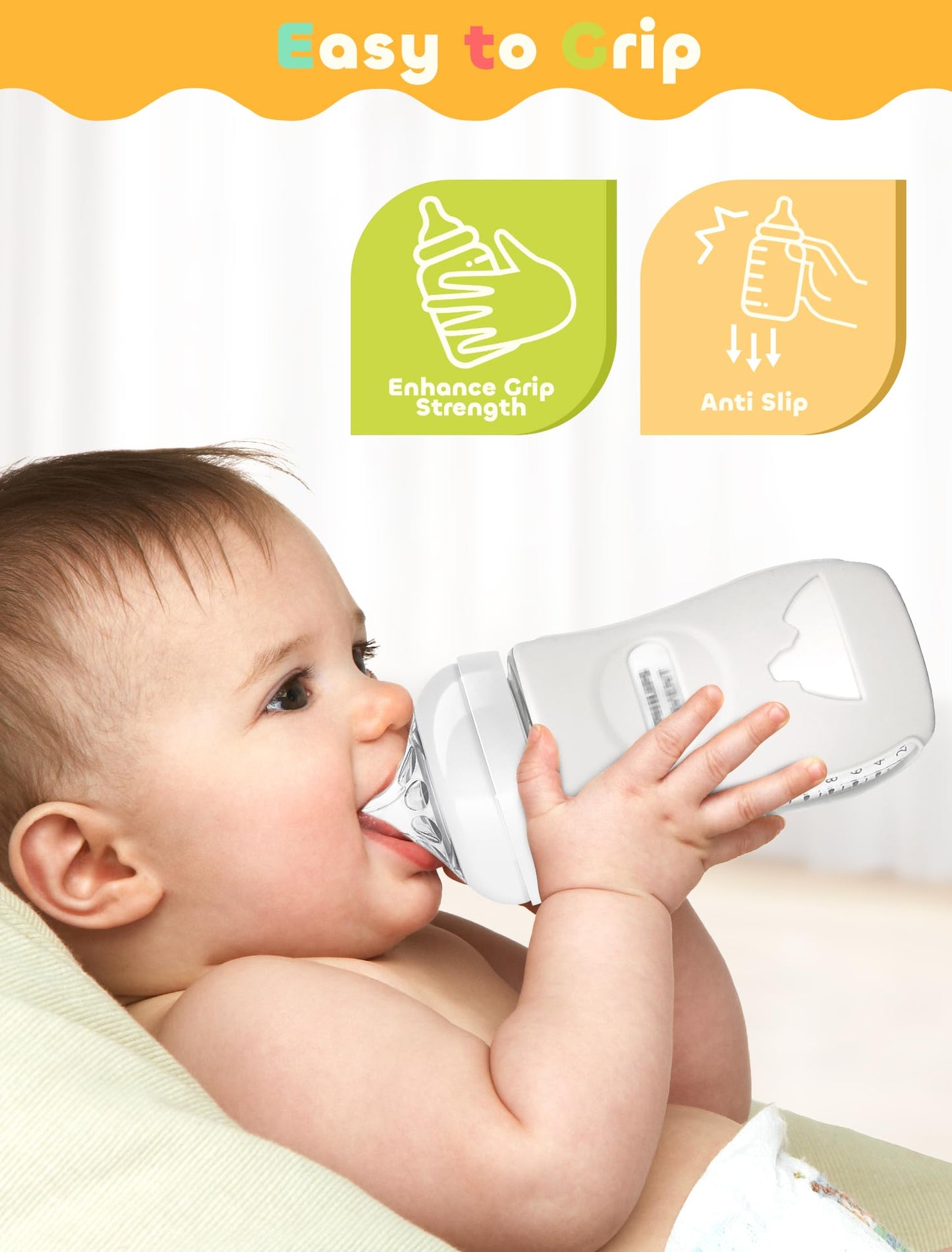 Lotbill 3 Pack Silicone Sleeves For Avent Natural Glass Baby Bottles, Protection And Insulation, Baby Bottle Sleeve Compatible W