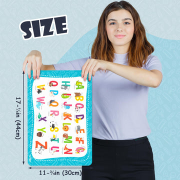 Nibaby Educational Placemats For Kids Reusable Wipeable - Toddler Placemats For Learning Alphabet Abc Color Number Shape - Kids