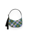 BAGGU Small Nylon Crescent Bag - Green Star Plaid