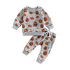 Sasaerucure Infant Toddler Baby Boy Halloween Outfits Long Sleeve Shirts Pumpkin Sweatshirt With Pants 2Pcs Fall Winter Clothes