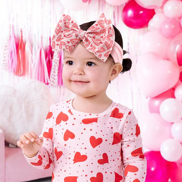 Yanjie Valentines Baby Headband Bows Red Baby Bow Pink Newborn Heart Headbands Red For Girls Hair Bands Large Bows Girls Hair Ac