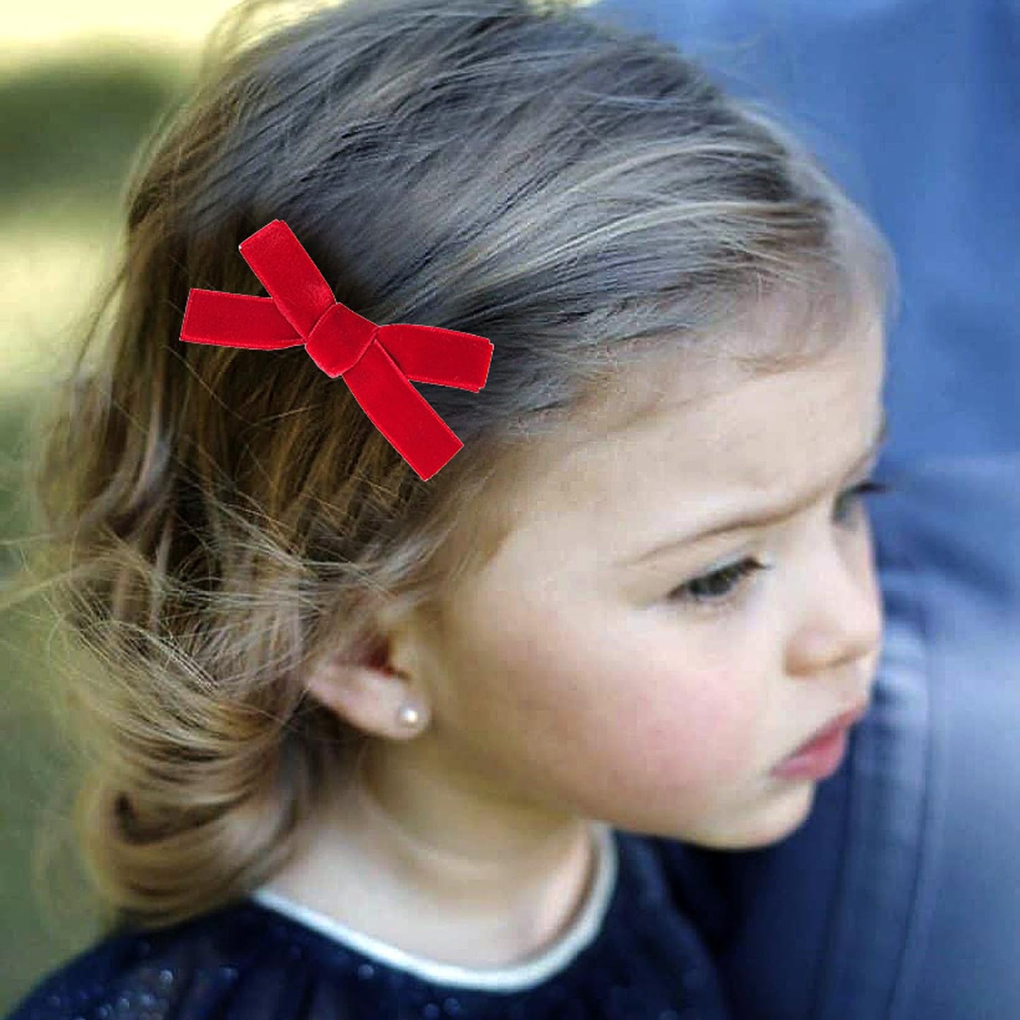 Cute 3.2' Red Assorted Velvet Bow Hair Clips For Baby Girls, Toddlers, Kids, And Teens - 2 Pack