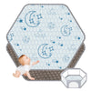 Hexagon Baby Play Mat 59X48 Inches: Thick & Soft 6 Panel Playpen Mattress For Babies Toddlers Infant - Non-Slip Silicon Dot Craw
