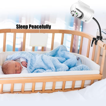 Baby Monitor Mount, Universal Baby Monitor Stand Flexible Gooseneck Arm Super Crab Clamp, Baby Monitor Crib Mount For Infant Opt