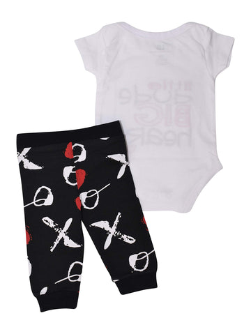 Unique Baby Boys Valentine'S Day Bodysuit With Xo Pants Clothing Set (6M)