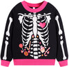 Akyzic Baby Girl Halloween Outfit Long Sleeve Crewneck Glow In The Dark Skull Sweatshirt Toddler Holiday Shirt Tops Kids Skeleto