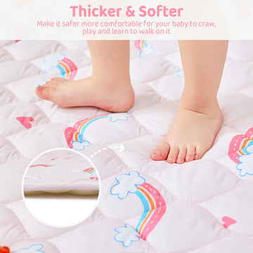 Lasoftan Baby Play Mat 71' X 59', Extra Thicker & Large Baby Mat For Floor, Soft Non-Slip Cushioned Play Mats For Babies, Todd